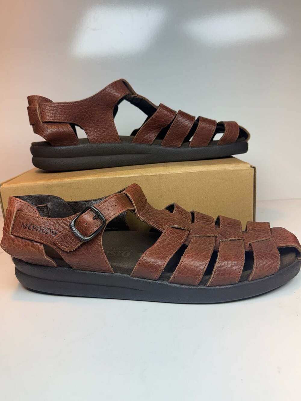 MEPHISTO SAM DESERT MEN'S US11 EU45 FISHERMAN SANDALS $329 RETAIL